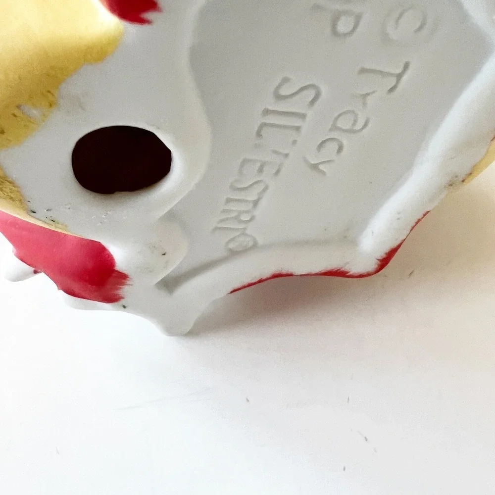 Vintage Silvestri Sleeping Baby Girl Ornament My First Noel Red Bow Moon Holiday